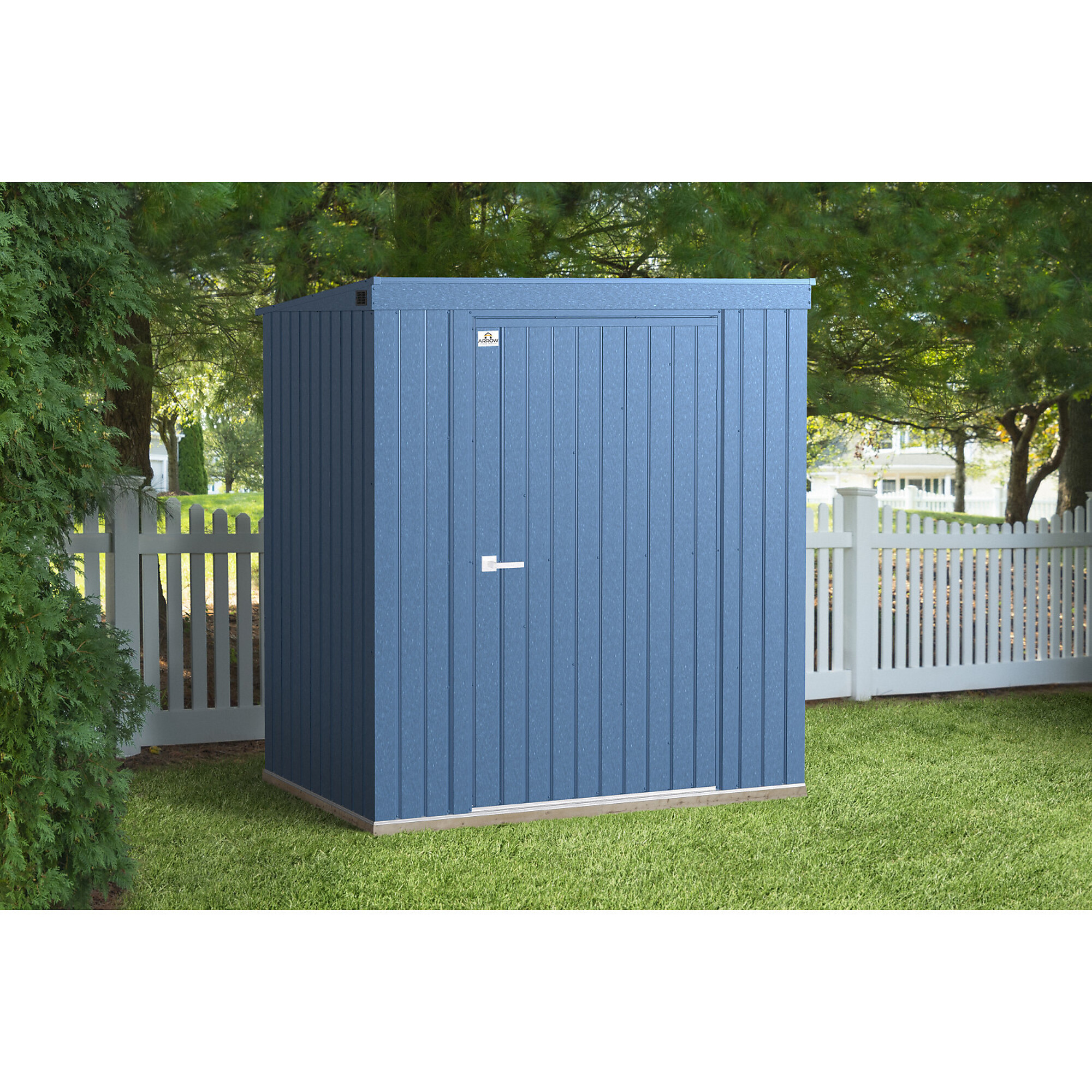 Arrow Storage Products, Elite Steel Shed 6x4 Blue Grey EP64BG, Length 4 ft, Width 6 ft, Model# EP64BG